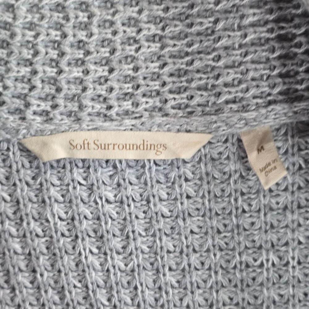 Soft Surroundings Townsend Cardigan Gray Sweater, M - Picture 7 of 8